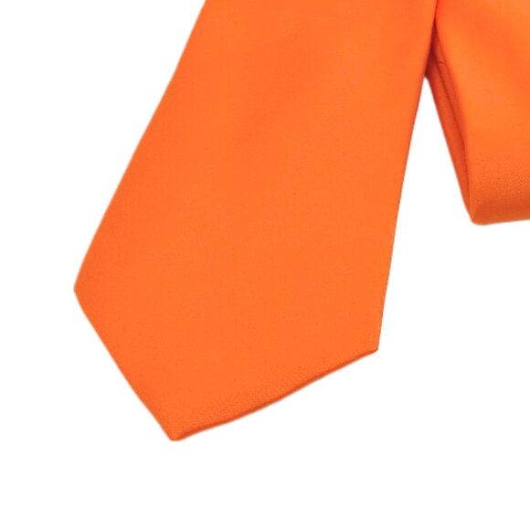 Stacy Adams Tie Men’s 62” Bright Orange Satin Thick Wedding Office Classic New - Picture 1 of 3